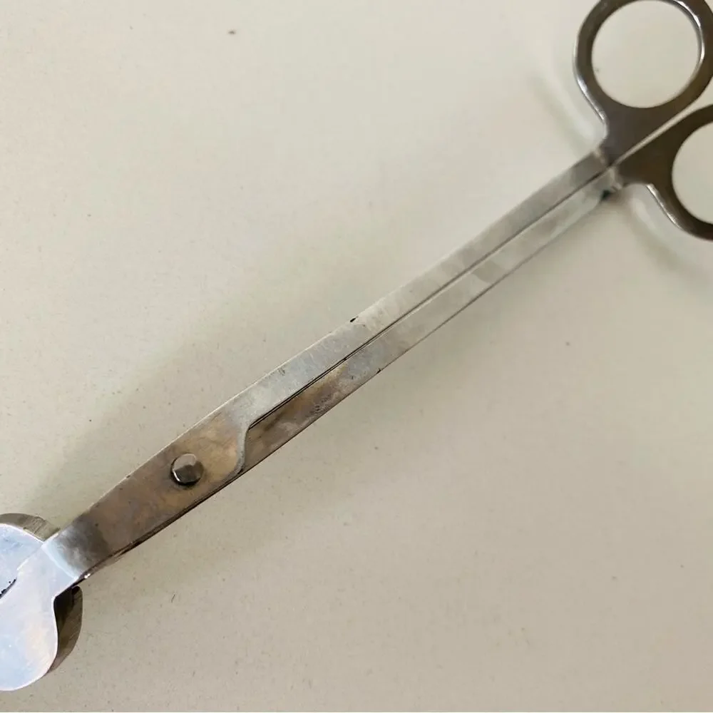ANTHROPOLOGIE Stainless Steel Silver Grey Wick Trimmer Candle Care Scissors